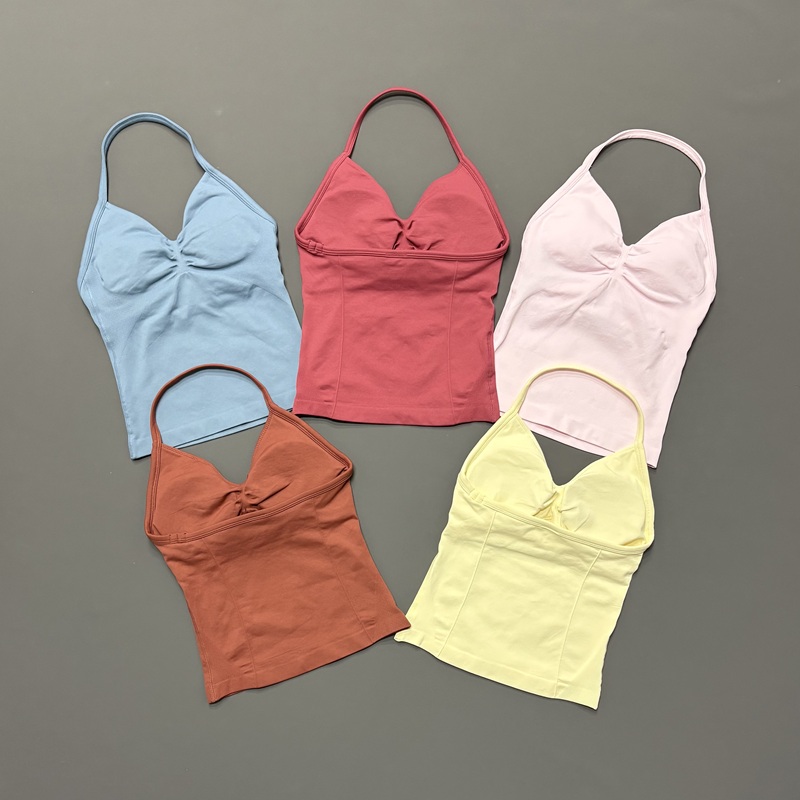 Yoga Strap Cotton - Gym Dames Sporttanktop Naadloze halter Spaghettibandjes