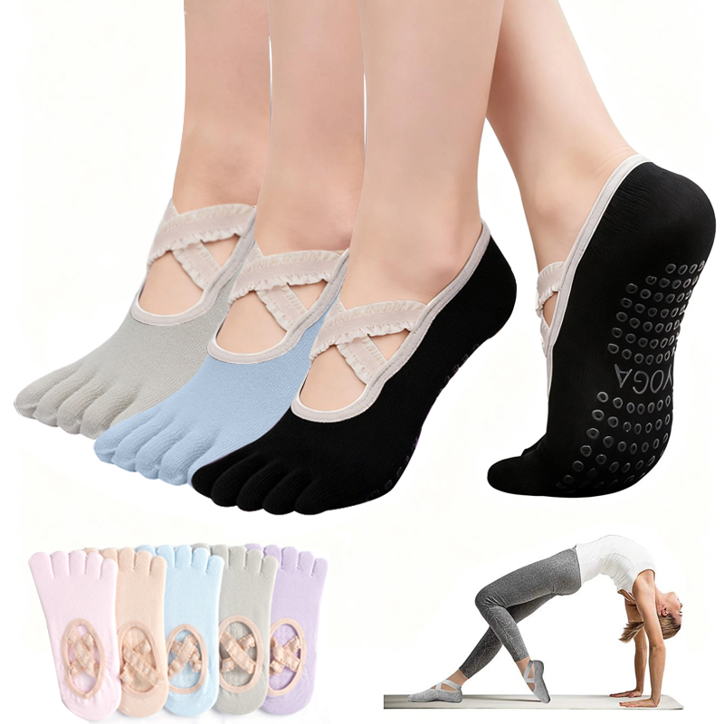 Pilates And Yoga Studio - Dames antislip pilates sokken dames kanten