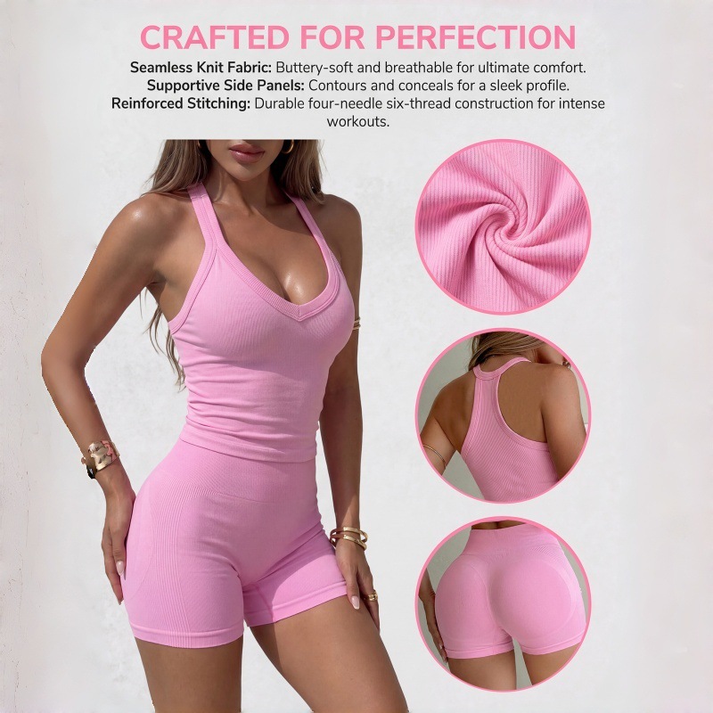 Pilates V Yoga - Sexy Cross-Back Yoga Set V-hals Sportbeha