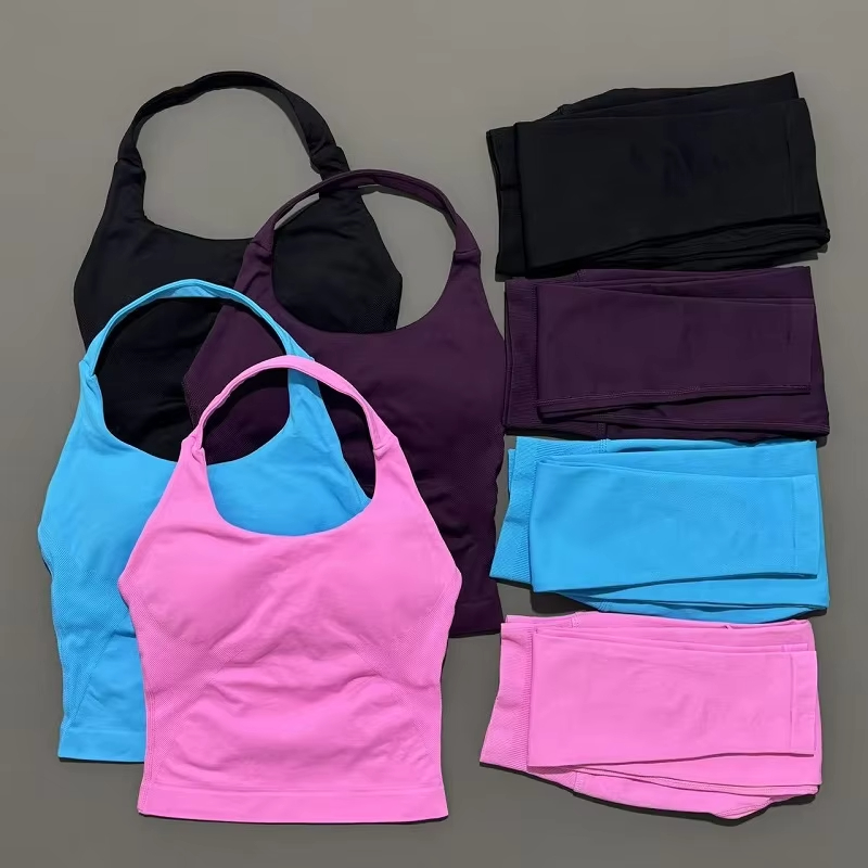 Pilates Yoga Outfit - 2-delige sportkleding dames yogaset gymkleding sportkleding