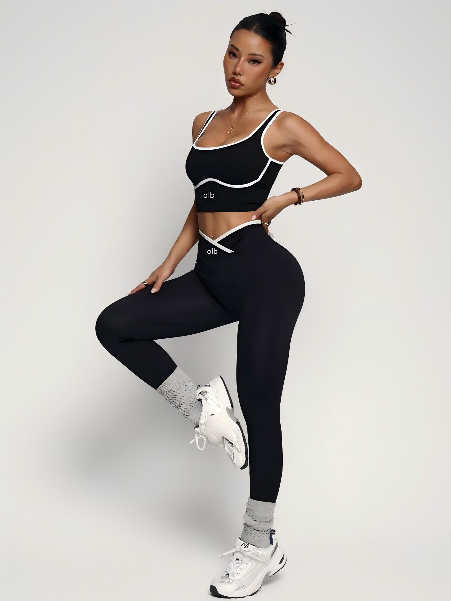 Pilates Yoga Outfit - 2-delig nieuw sportbeha-vest en broek fitnesspak,