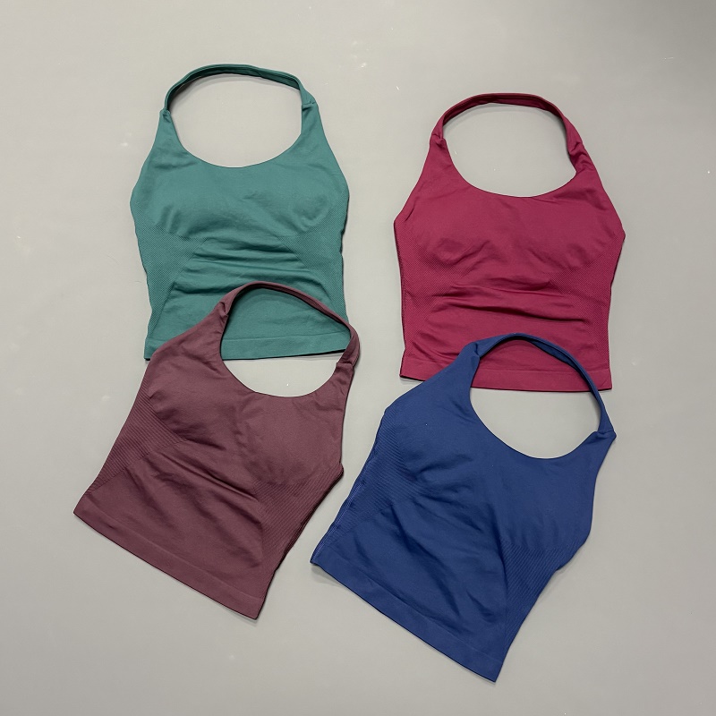 Yoga Strap Cotton - Dames sporttop met halternek Naadloze yoga-tanktop