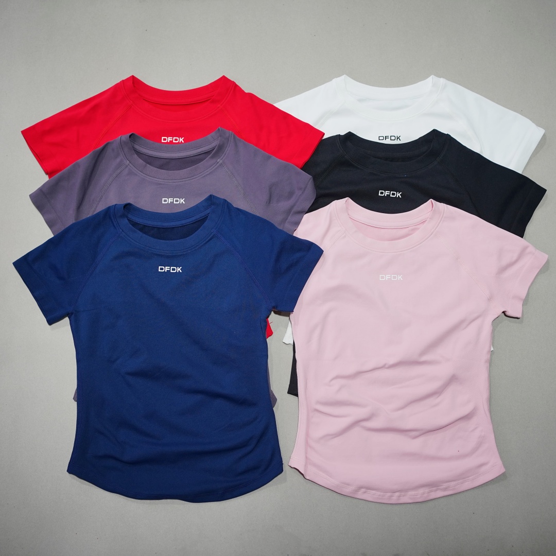 Pilates Yoga Wear - DFDK Dames elastisch slank T-shirt met
