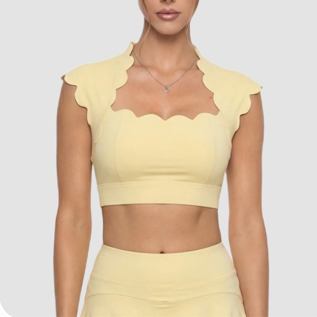 Pilates Yoga Wear - Sportbeha met golvende rand voor dames,