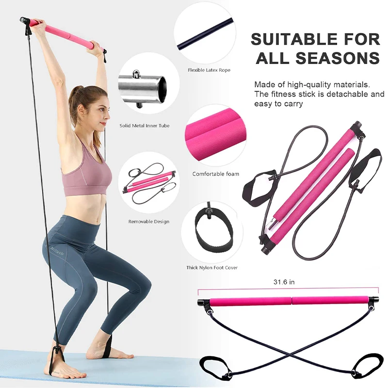 Pilates And Yoga Combined - Fitnessbar Yoga Borstuitbreiding Spantouw Terugtrainer Elastisch