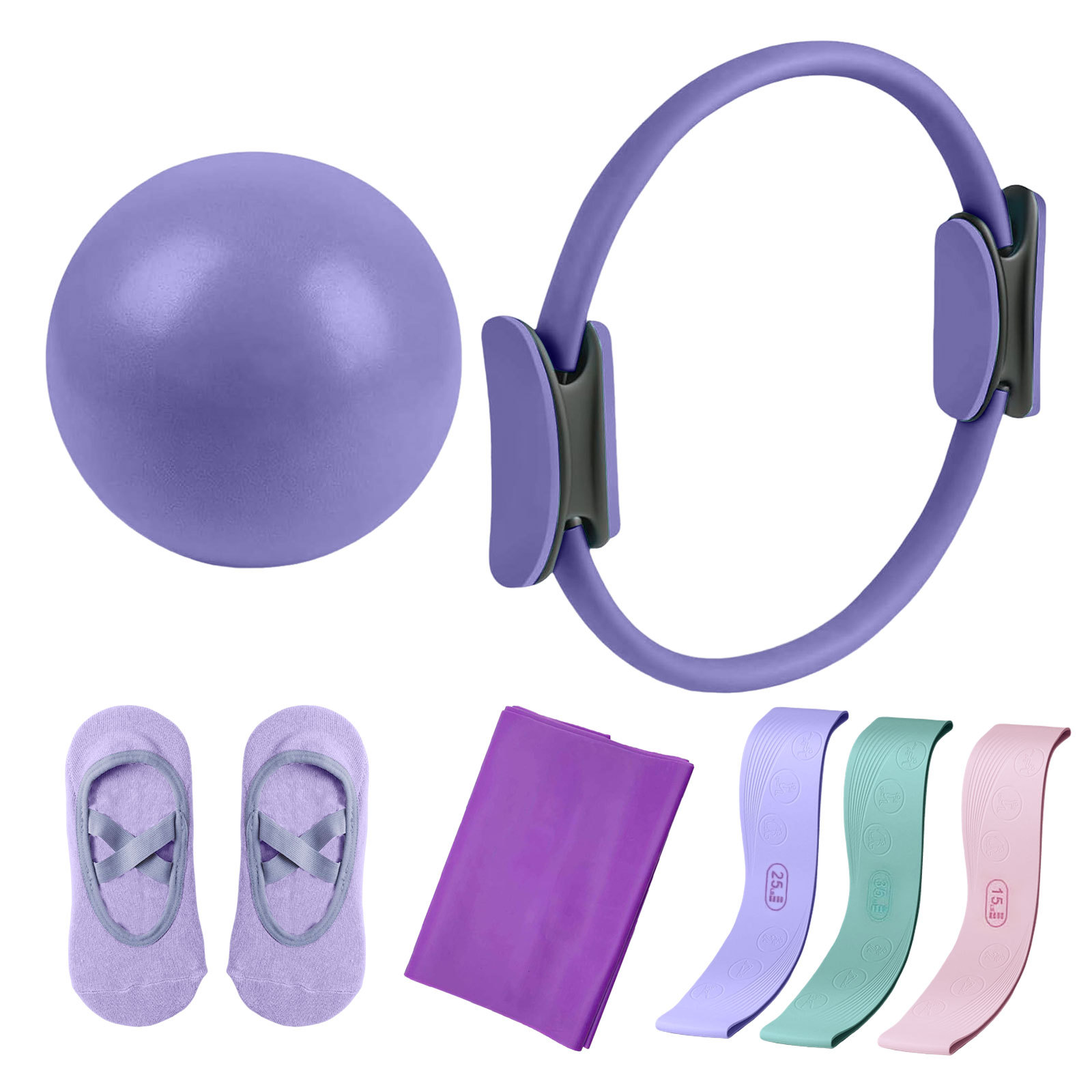 Pilates And Yoga Combined - Pilates Circle Resistance Bands Zevendelige set