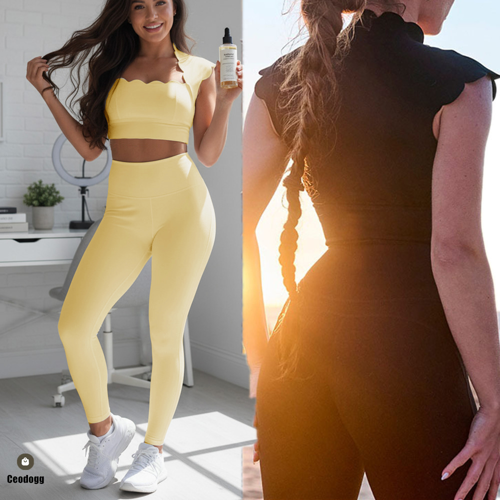 Sportbeha met golvende rand vo - Pilates Yoga Wear recensie en prijs