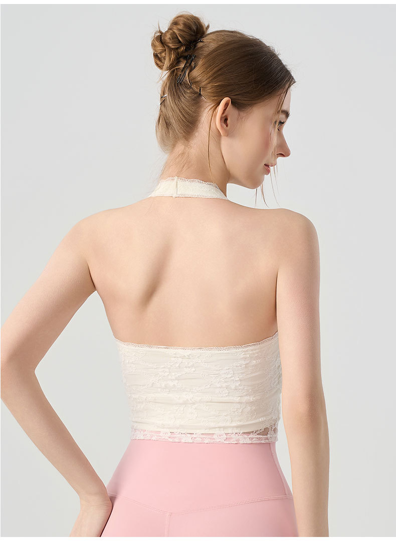 Sexy vrouw halter V-hals kant  - Pilates V Yoga recensie en prijs