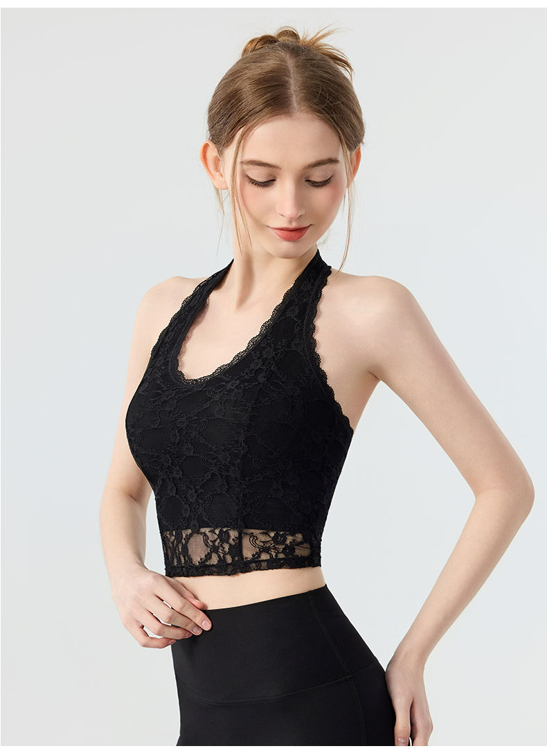 Sexy vrouw halter V-hals kant  - Pilates V Yoga recensie en prijs