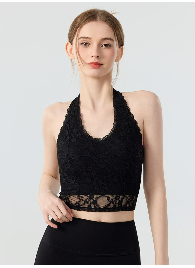 Sexy vrouw halter V-hals kant  - Pilates V Yoga recensie en prijs